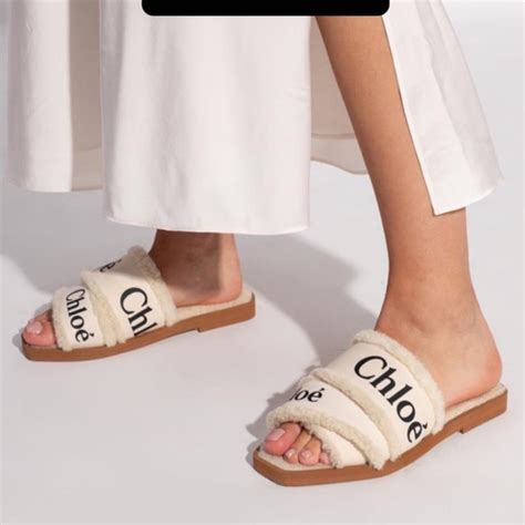 Chloé Chloe Women's Woody Shearling Slide Sandals